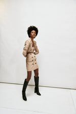 The Greenwich Mini Skirt- Tan