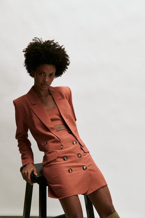 The Greenwich Mini Skirt- Brick