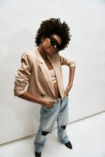 The Greenwich Cropped Blazer- Tan